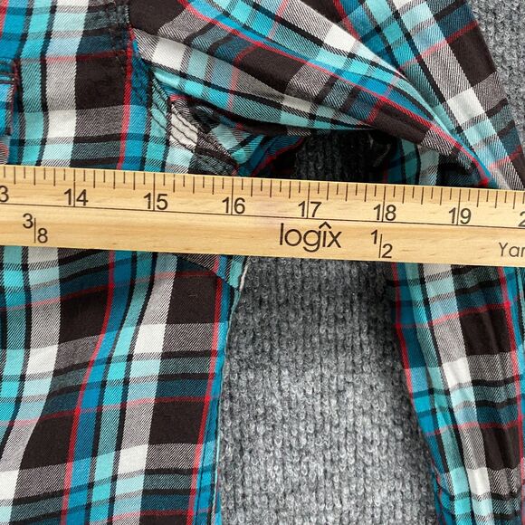 Ariat Pendleton Shirt Womens S Plaid Metal Snap On Studded Western Ranch Grunge - Picture 11 of 12